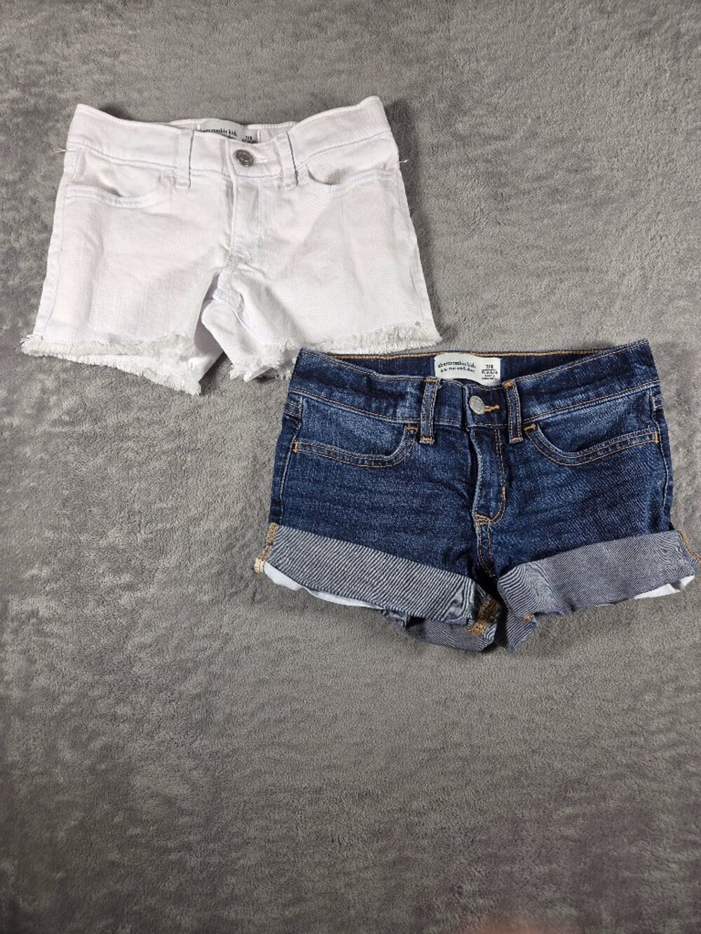 Abercrombie Kids Girls Low Rise Midi Denim Shorts Bundle Lot 2 Pairs Size 7/8